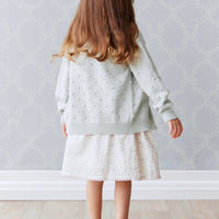 OG Dotty Knit Cardigan - Ocean Spray Marle Childrens Cardigan from Jamie Kay Australia