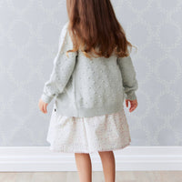 OG Dotty Knit Cardigan - Ocean Spray Marle Childrens Cardigan from Jamie Kay Australia