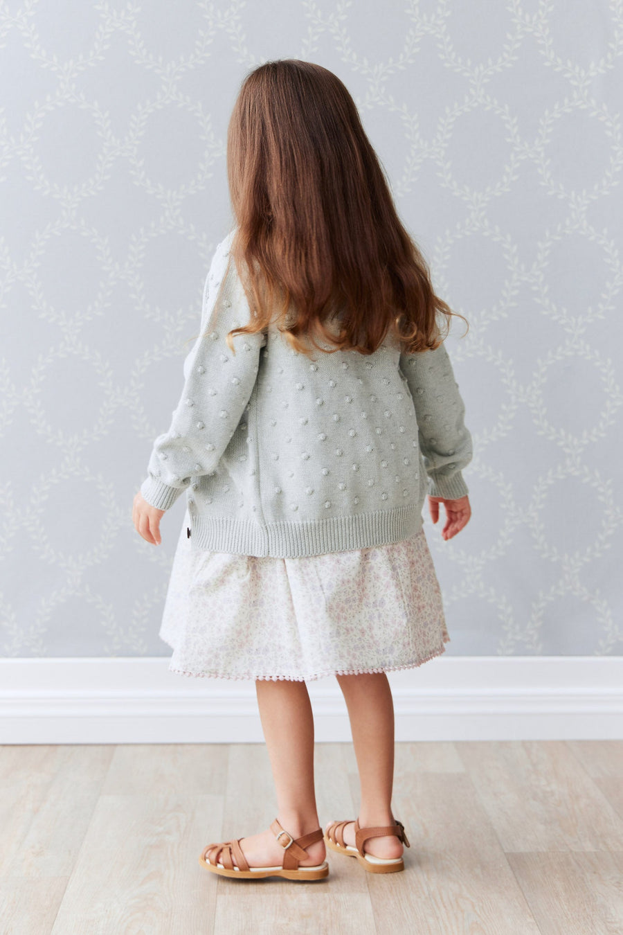 OG Dotty Knit Cardigan - Ocean Spray Marle Childrens Cardigan from Jamie Kay Australia