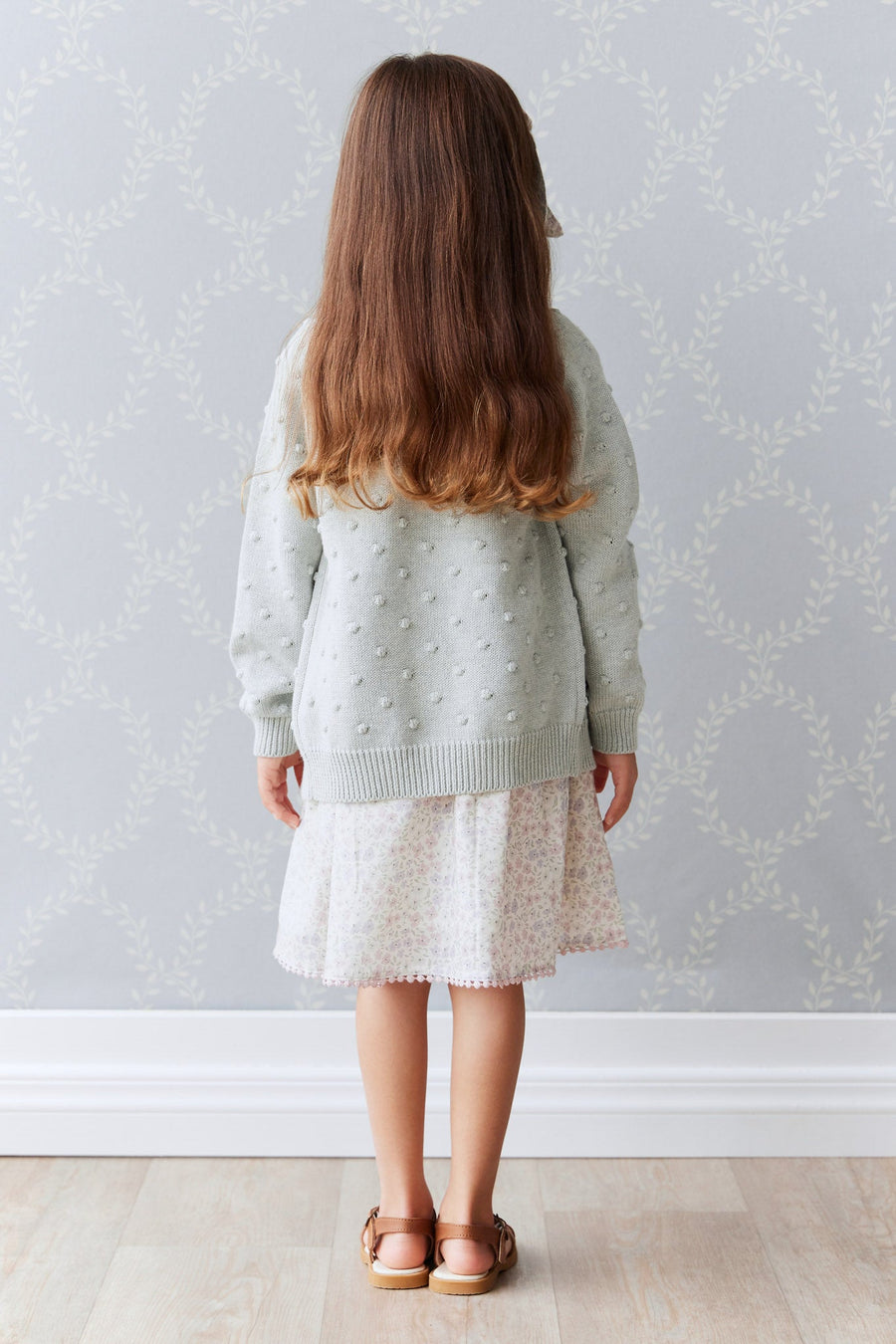 OG Dotty Knit Cardigan - Ocean Spray Marle Childrens Cardigan from Jamie Kay Australia