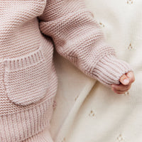 Sebastian Knitted Cardigan/Jacket - Ballet Pink Marle Childrens Cardigan from Jamie Kay Australia