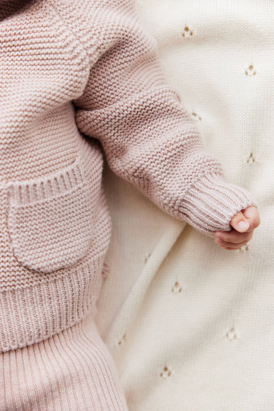 Sebastian Knitted Cardigan/Jacket - Ballet Pink Marle Childrens Cardigan from Jamie Kay Australia