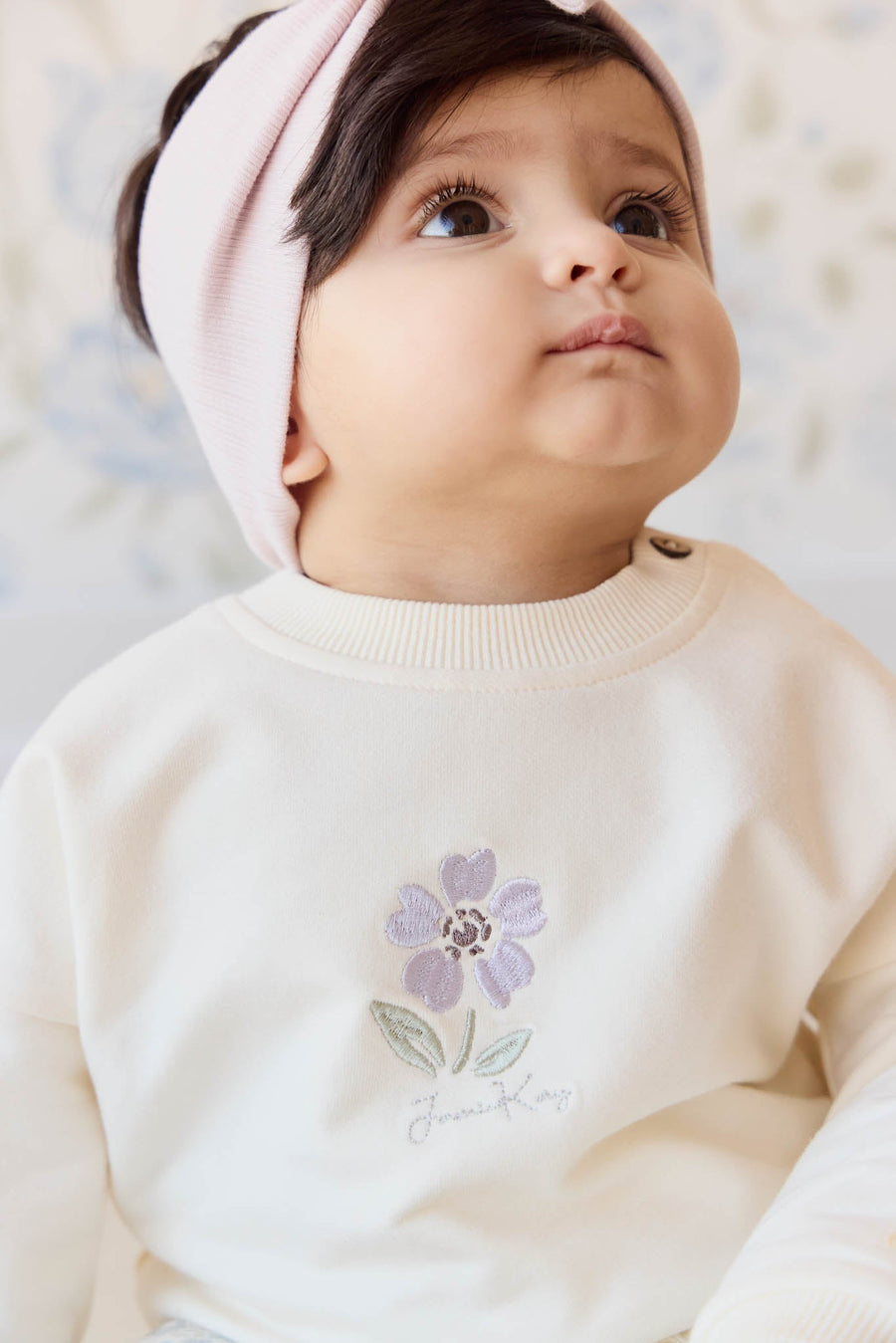 Organic Cotton Bobbie Sweatshirt - Parchment Lola Childrens Top from Jamie Kay Australia