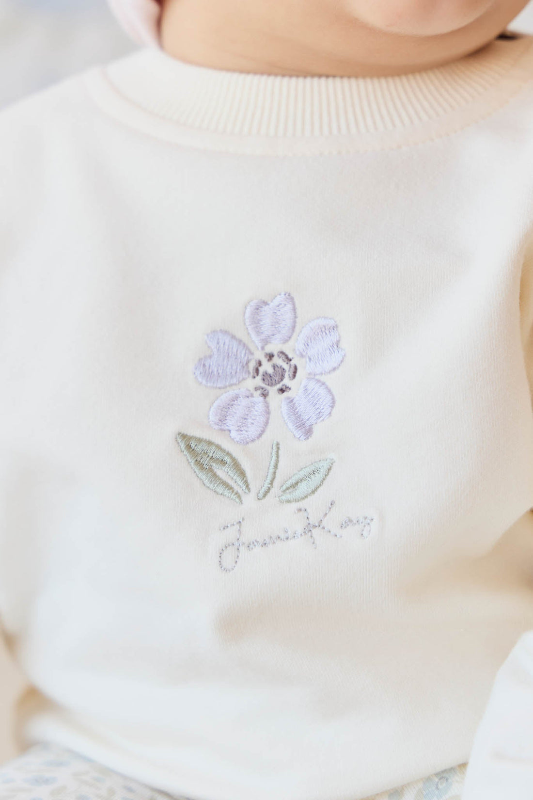 Organic Cotton Bobbie Sweatshirt - Parchment Lola Childrens Top from Jamie Kay Australia