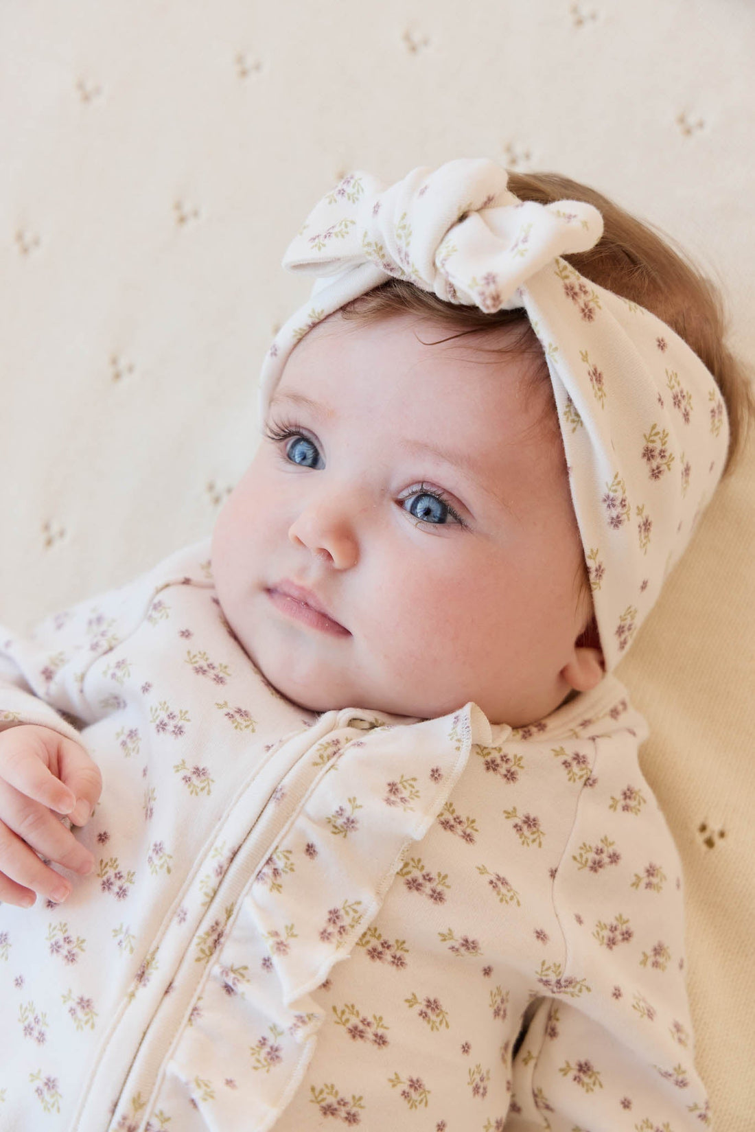 Organic Cotton Headband - Rose Floral Pink Childrens Headband from Jamie Kay Australia