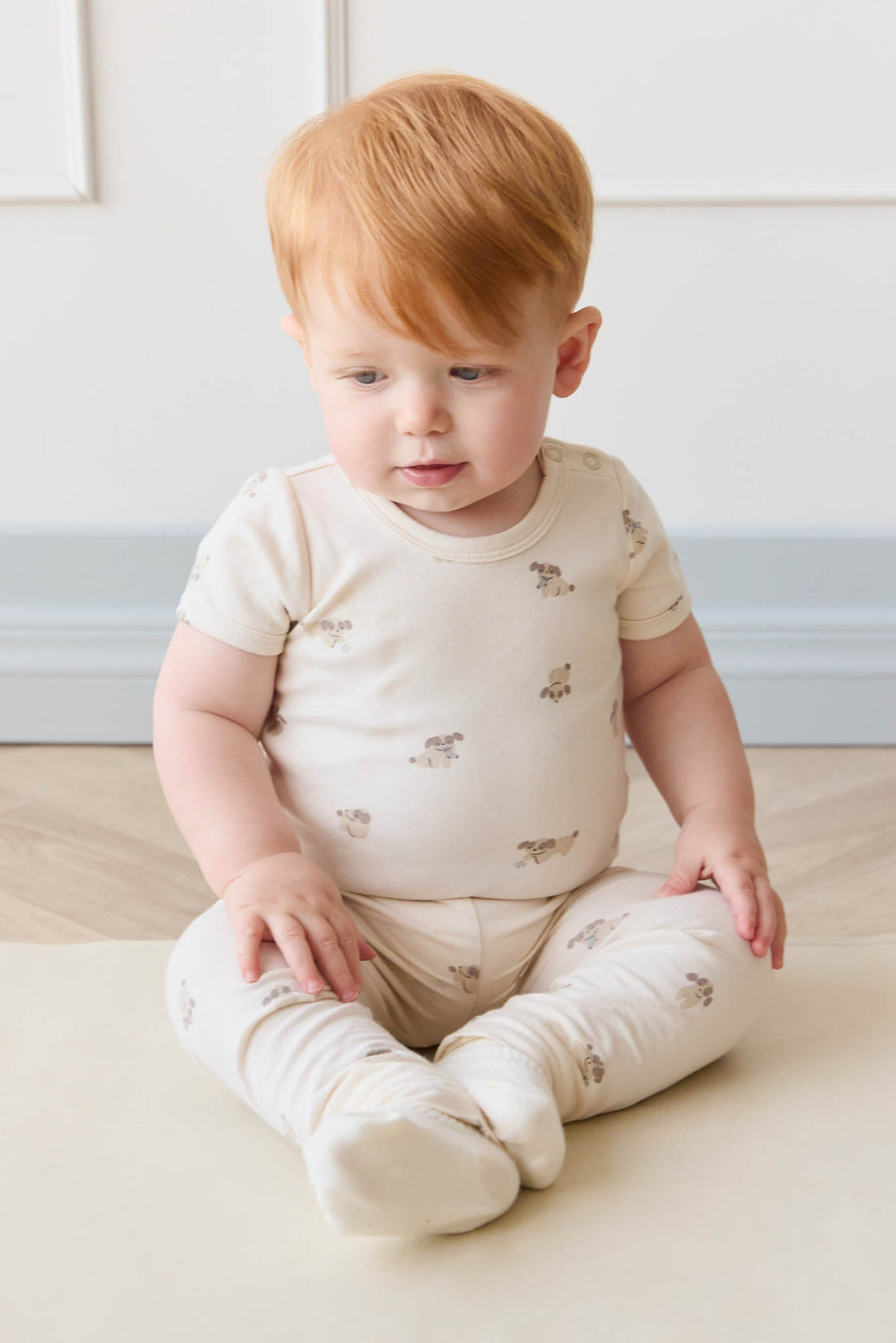 Organic Cotton Everyday Legging - Sasha Puppy Tofu Childrens Legging from Jamie Kay Australia