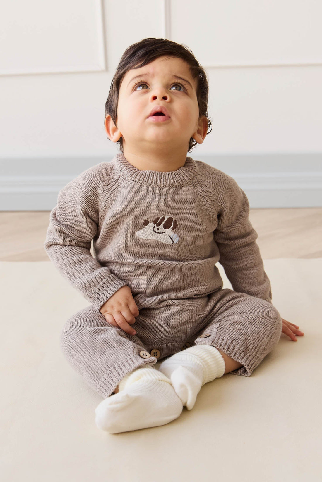 Theo Knit Onepiece - Tweed Sasha Puppy Childrens Onepiece from Jamie Kay Australia