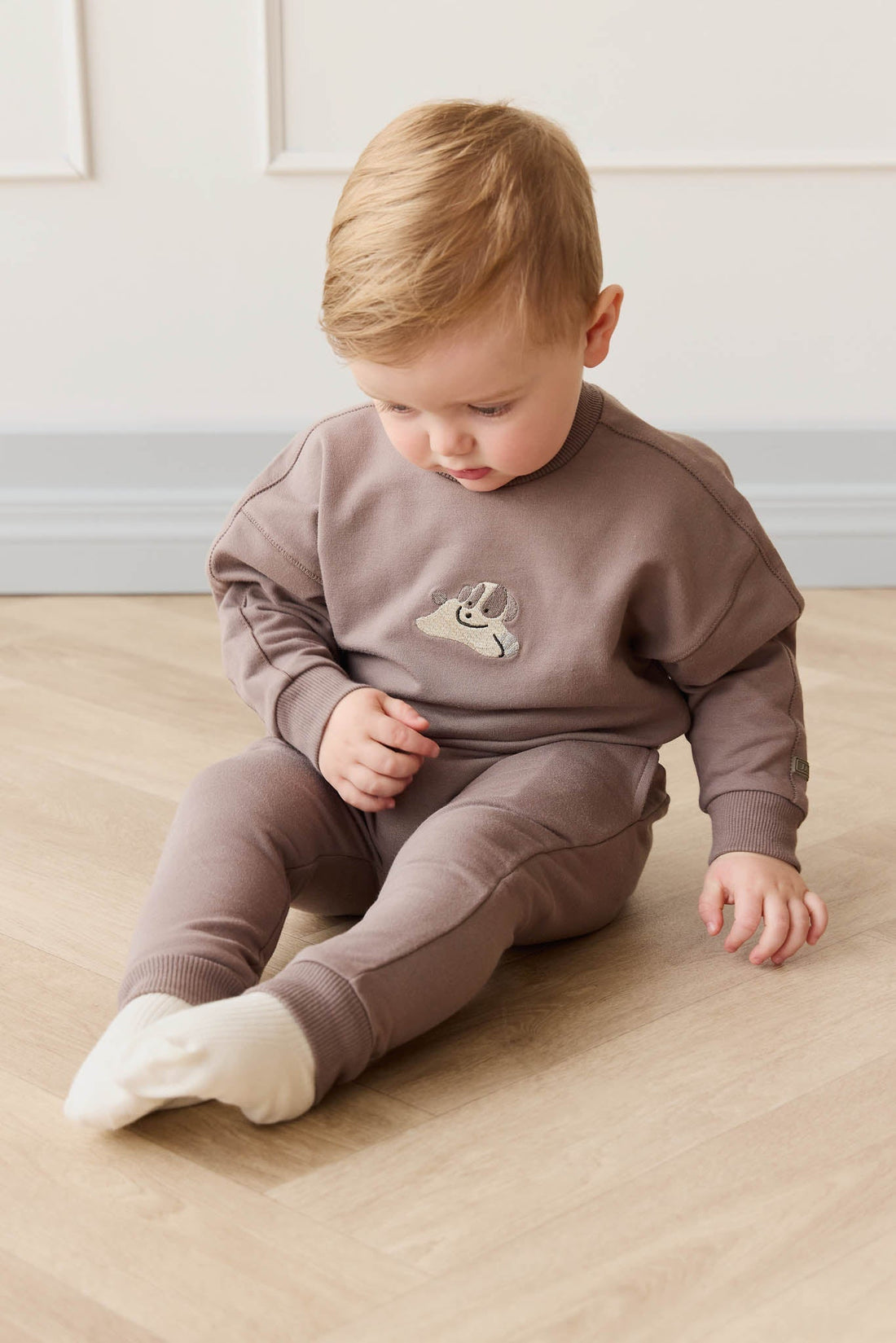 Organic Cotton Morgan Track Pant - Tweed Childrens Pant from Jamie Kay Australia