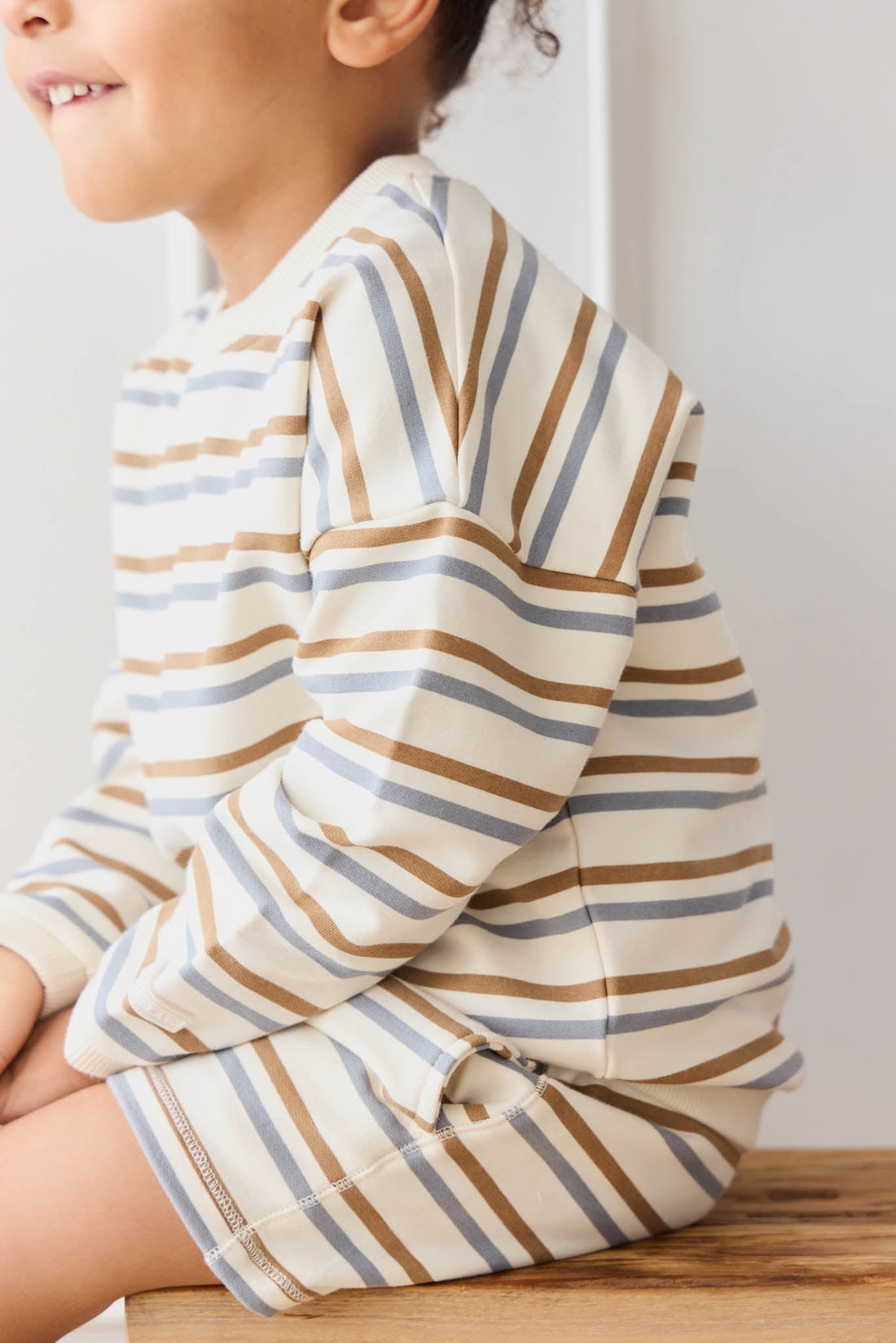 Organic Cotton Damien Sweatshirt - Hudson Stripe Tiger Childrens Top from Jamie Kay Australia