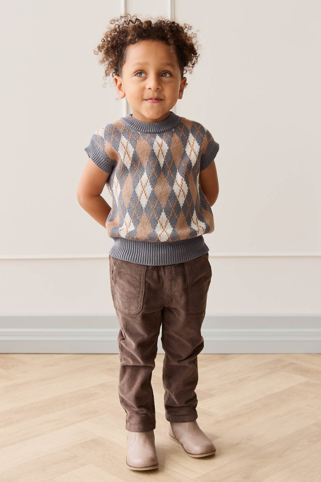 Marcus Knit Vest - Marcus Jacquard Arctic Childrens Vest from Jamie Kay Australia