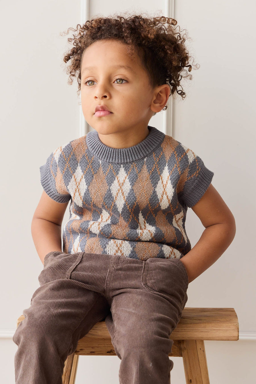 Marcus Knit Vest - Marcus Jacquard Arctic Childrens Vest from Jamie Kay Australia