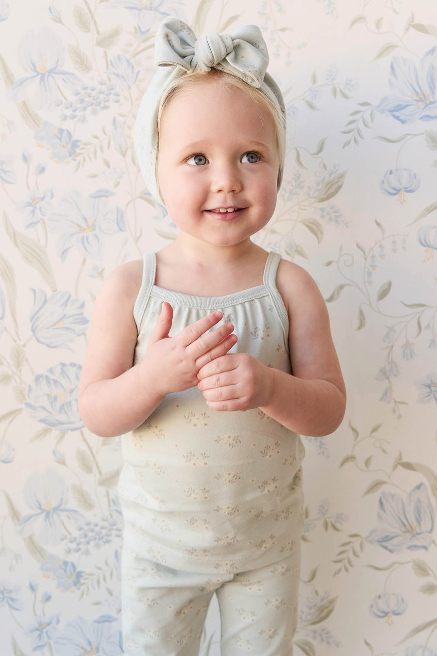 Organic Cotton Casey Top - Rose Floral Smoke Childrens Top from Jamie Kay Australia