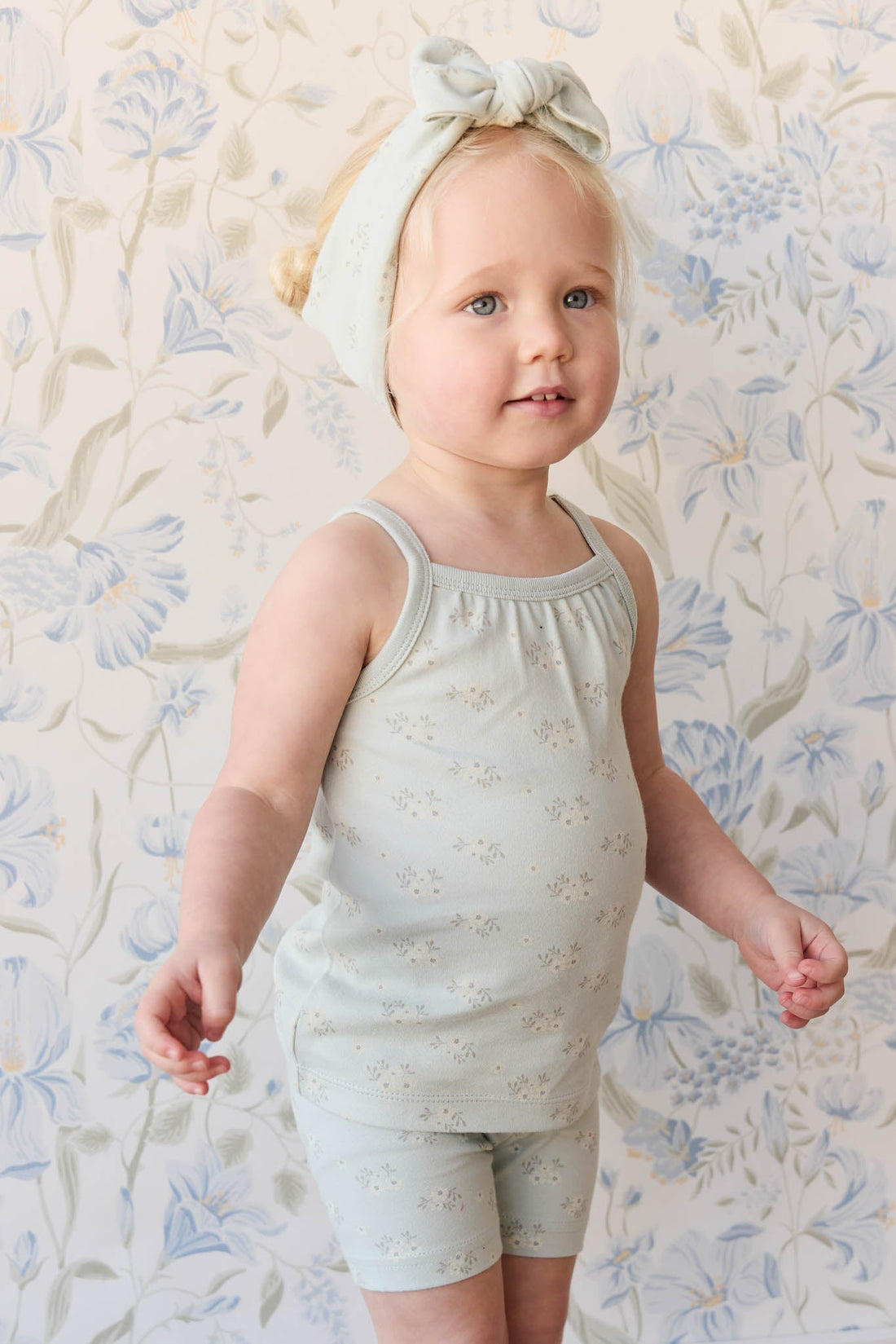 Organic Cotton Everyday Bike Short - Rose Floral Smoke Childrens Short from Jamie Kay Australia