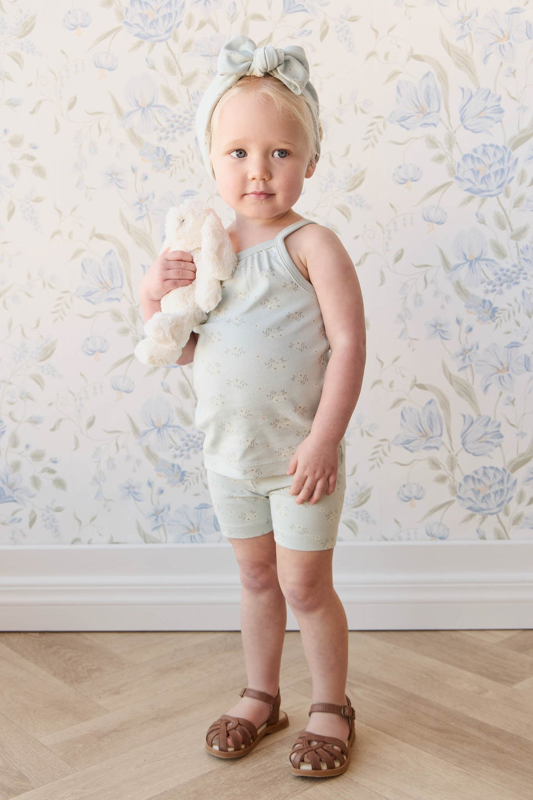 Organic Cotton Everyday Bike Short - Rose Floral Smoke Childrens Short from Jamie Kay Australia