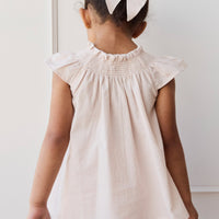 Organic Cotton Tamara Top - Mini Woven Gingham Violet Childrens Top from Jamie Kay Australia