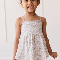 Organic Cotton Maple Singlet - Fifi Lilac Childrens Singlet from Jamie Kay Australia