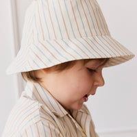 Organic Cotton Bucket Hat - Vacation Stripe Childrens Hat from Jamie Kay Australia