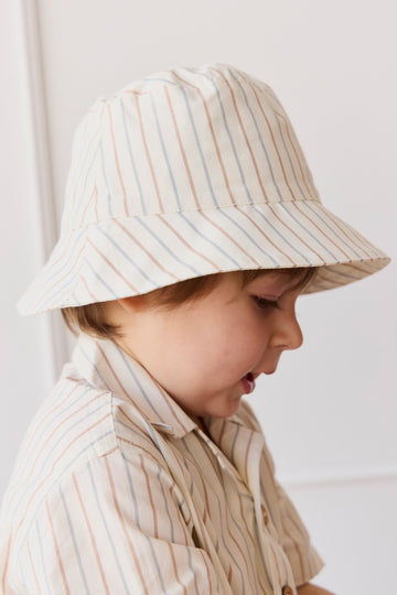 Organic Cotton Bucket Hat - Vacation Stripe Childrens Hat from Jamie Kay Australia