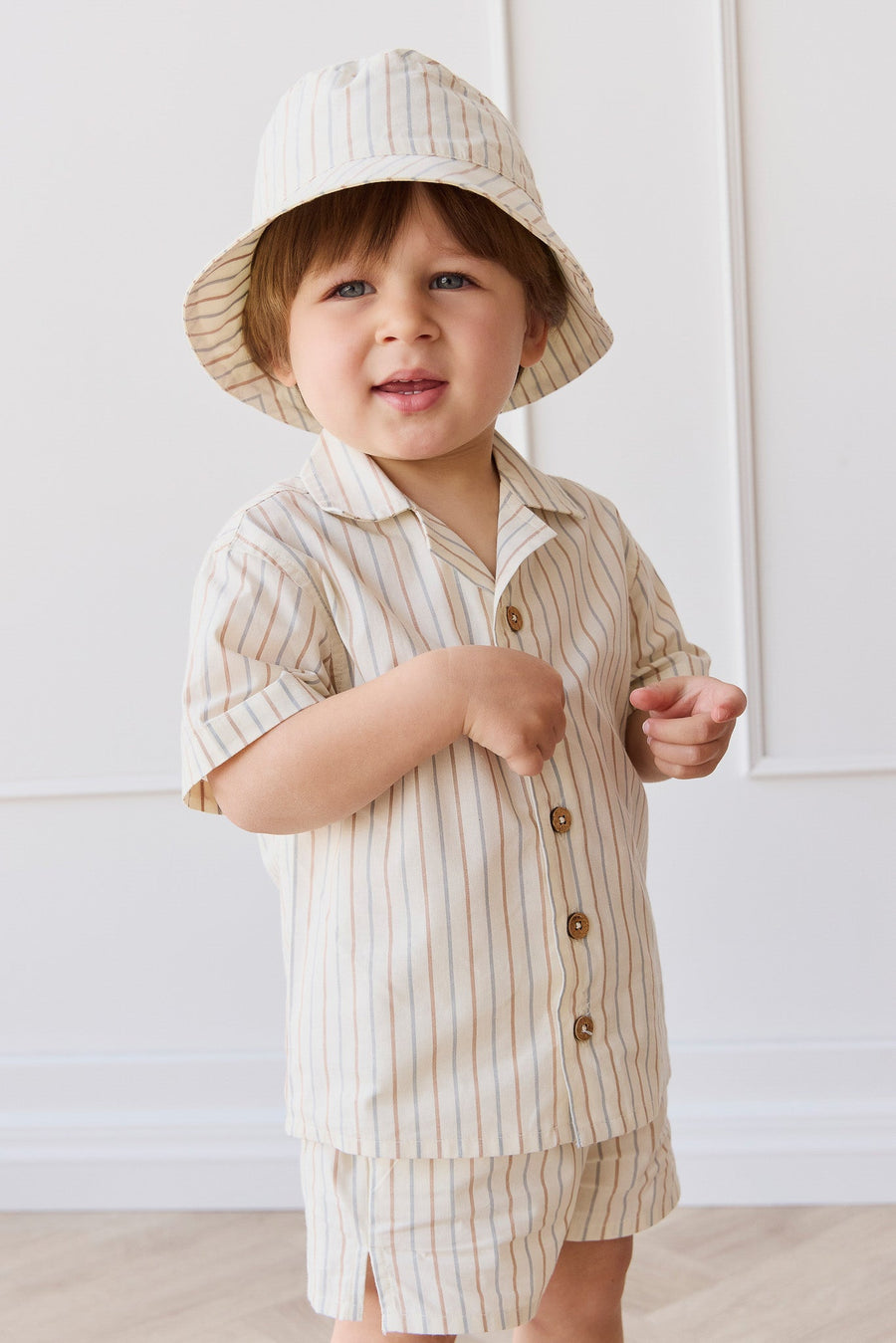 Organic Cotton Silas Shirt - Vacation Stripe Childrens Shirt from Jamie Kay Australia