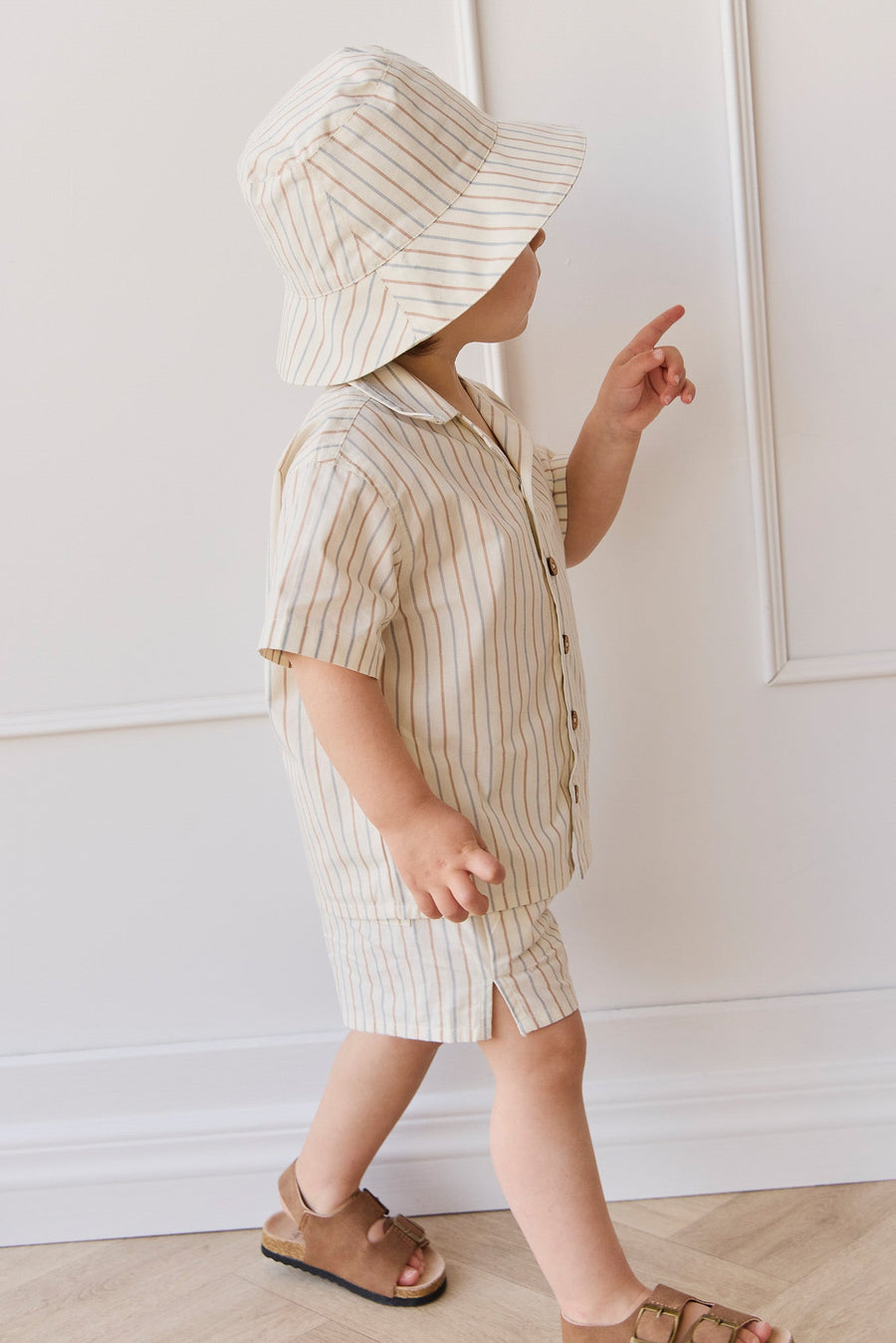 Organic Cotton Bucket Hat - Vacation Stripe Childrens Hat from Jamie Kay Australia