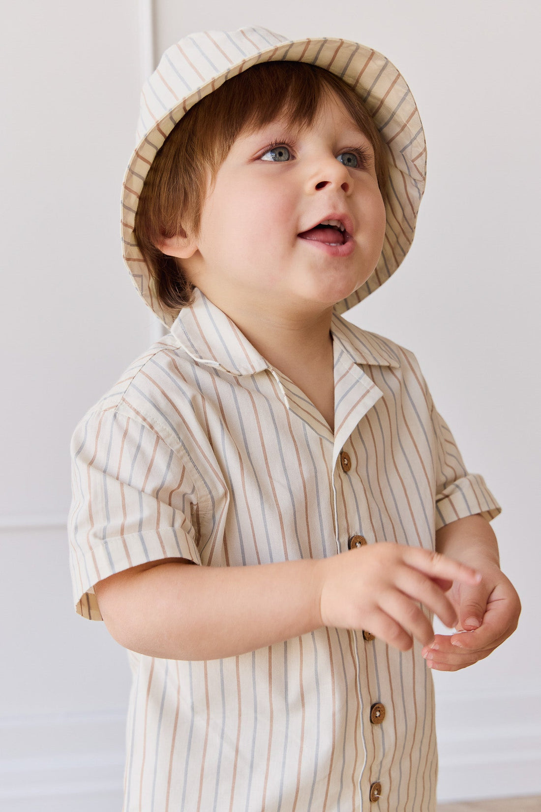 Organic Cotton Silas Shirt - Vacation Stripe Childrens Shirt from Jamie Kay Australia