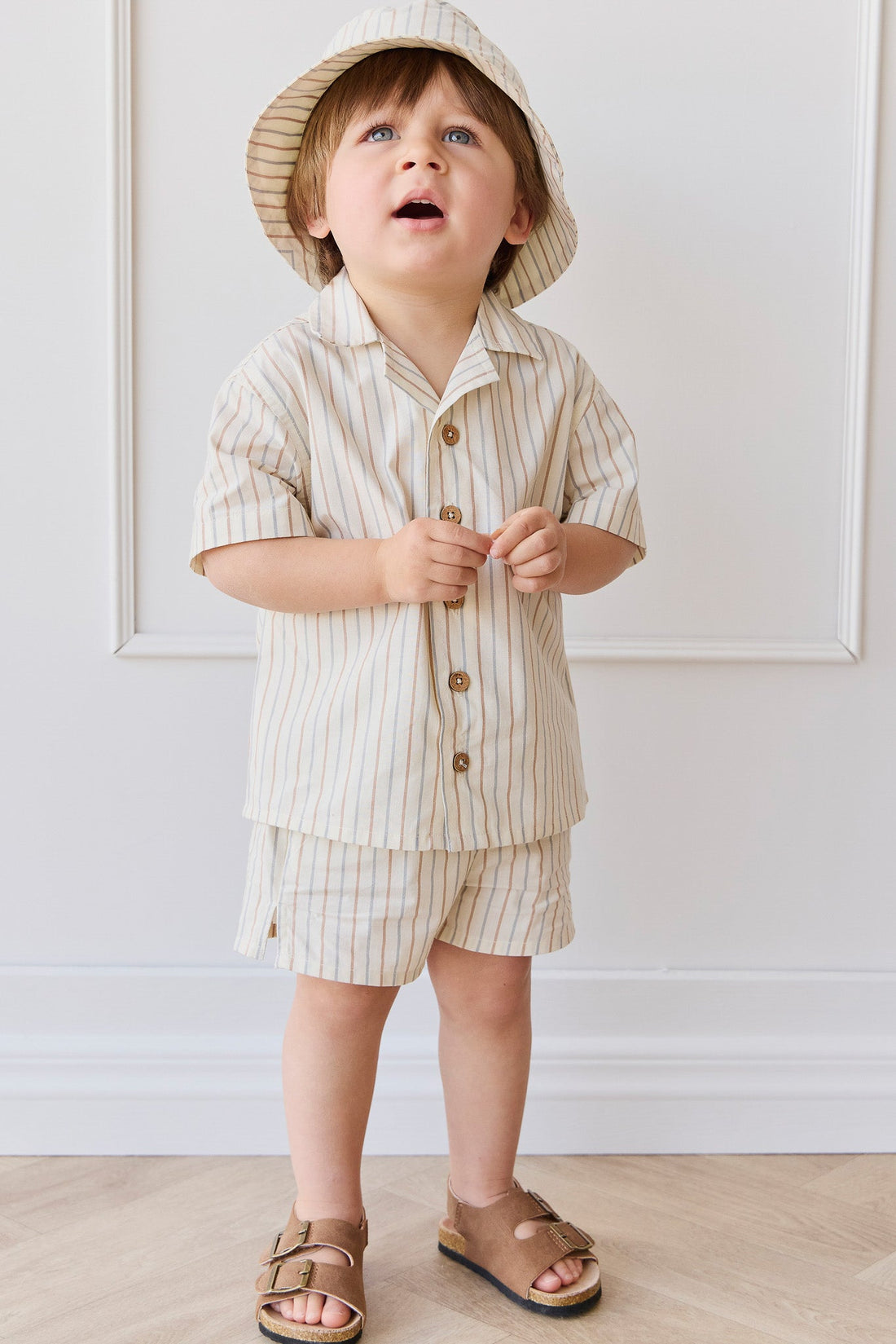 Organic Cotton Silas Short - Vacation Stripe Childrens Short from Jamie Kay Australia