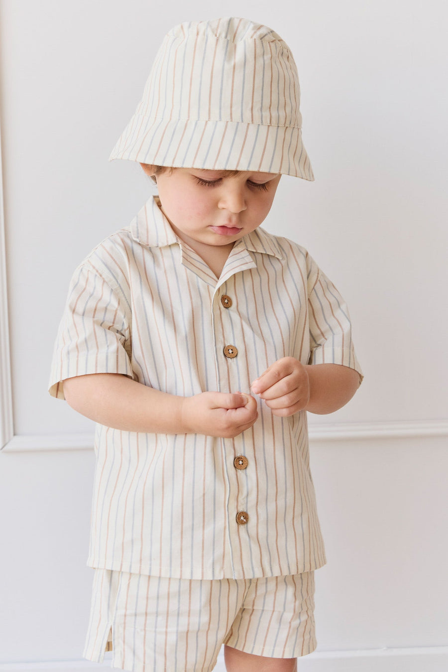 Organic Cotton Silas Shirt - Vacation Stripe Childrens Shirt from Jamie Kay Australia