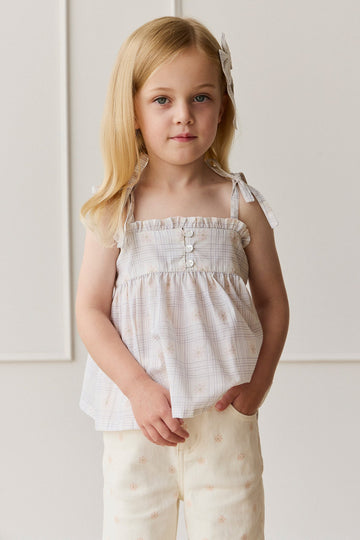 Organic Cotton Ariel Top - Marguerite Egret Childrens Top from Jamie Kay Australia