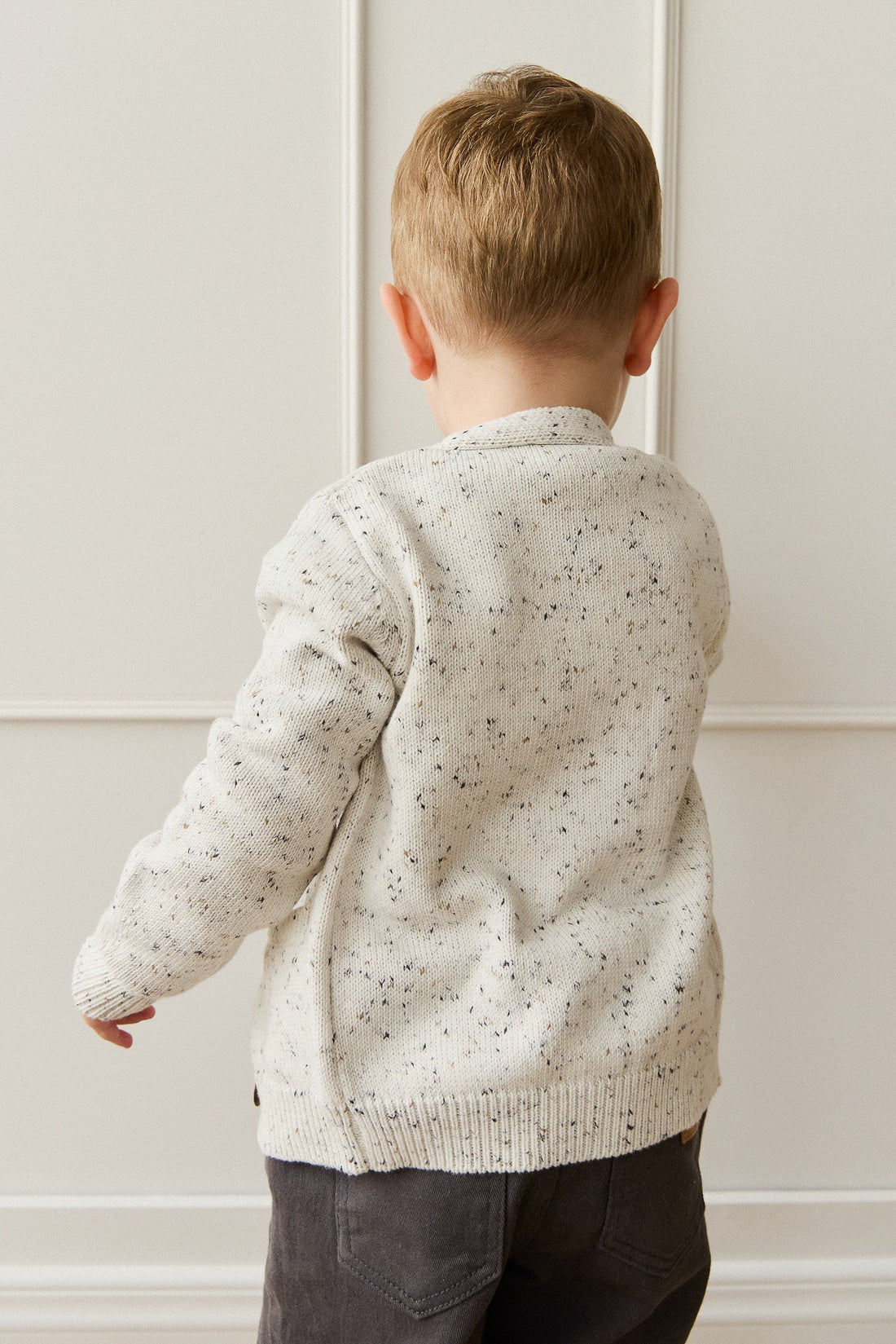 Freddie Cardigan - Oatmeal Atlantic Fleck Childrens Cardigan from Jamie Kay Australia