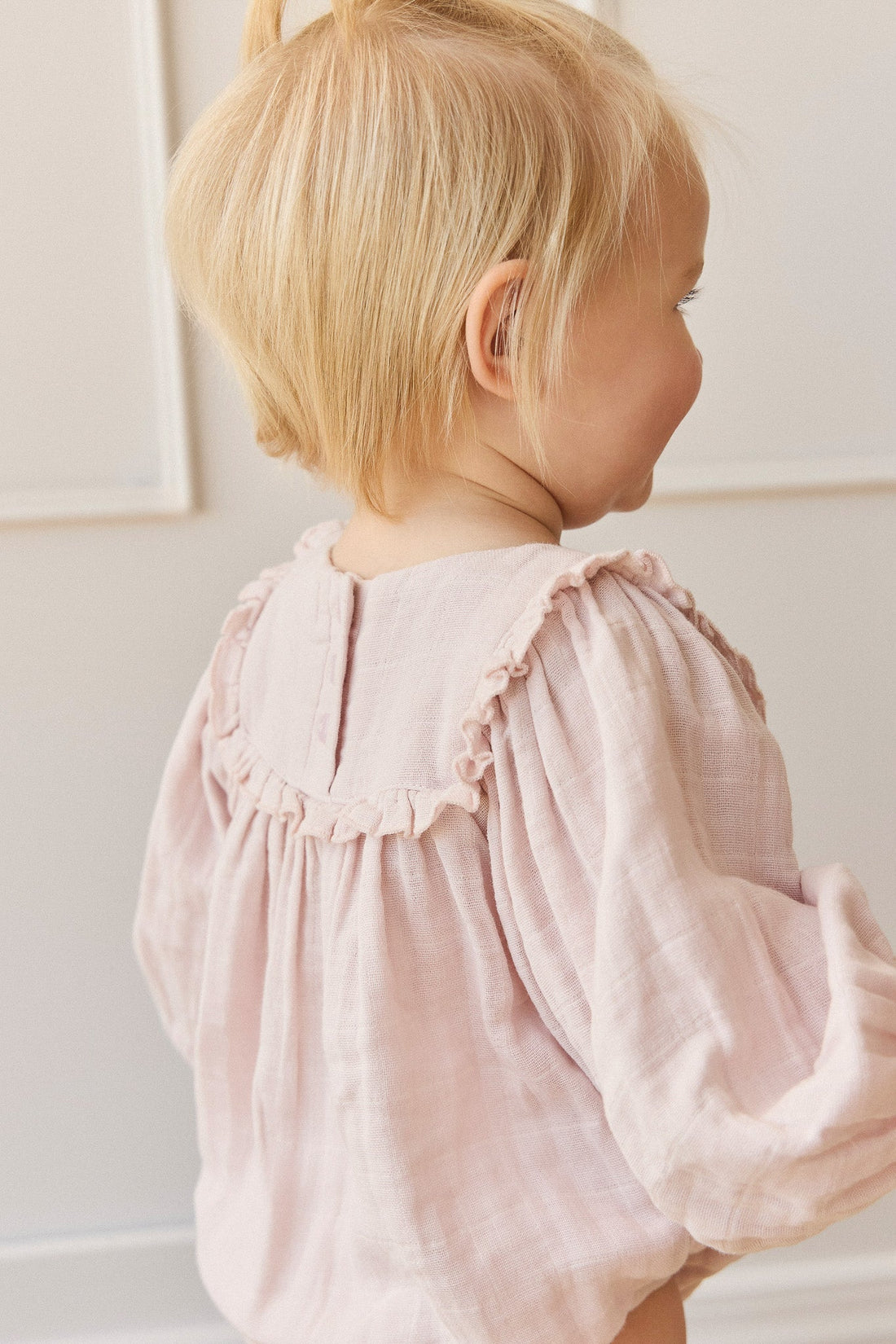Organic Cotton Muslin Frances Playsuit - Pale Lilac Childrens Playsuit from Jamie Kay Australia