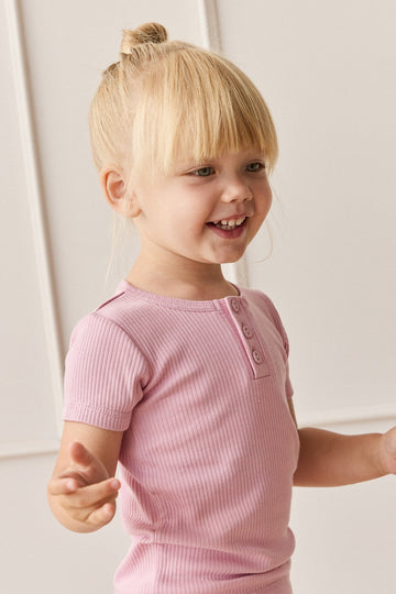 Organic Cotton Modal Henley Tee - Dahlia Childrens Top from Jamie Kay Australia