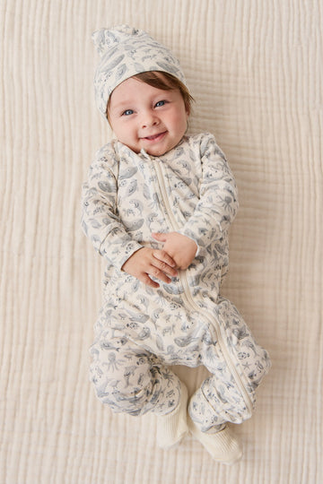 Organic Cotton Reese Zip Onepiece - Sea Life Childrens Onepiece from Jamie Kay Australia