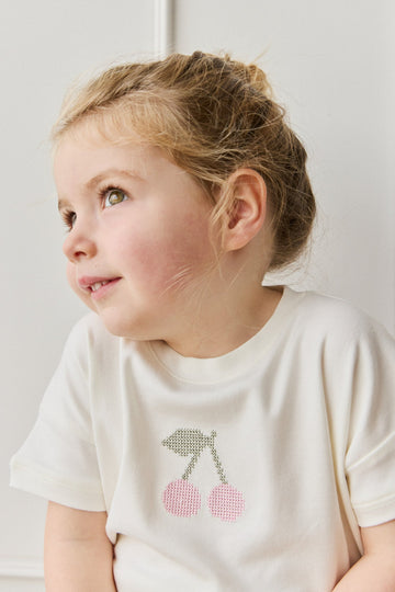 Pima Cotton Mimi Top - Parchment Petite Cerise Childrens Top from Jamie Kay Australia