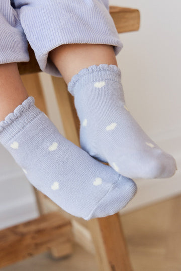 Mirabel Sock - Petite Heart Evening Haze Childrens Sock from Jamie Kay Australia