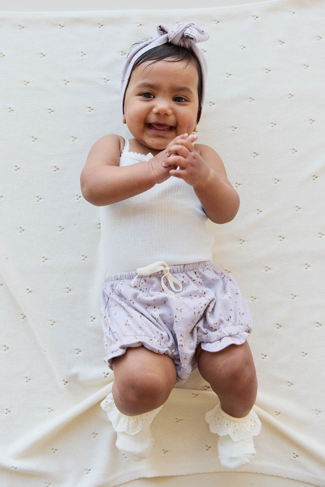 Organic Cotton Frill Bloomer - Lulu Bloom Iris Childrens Bloomer from Jamie Kay Australia