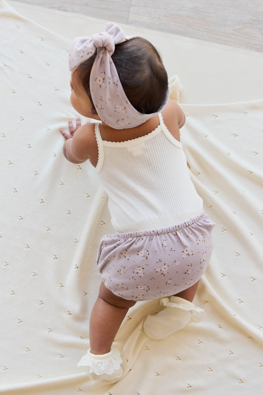 Organic Cotton Frill Bloomer - Lulu Bloom Iris Childrens Bloomer from Jamie Kay Australia