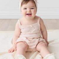 Organic Cotton Frill Bloomer - Meredith Morganite Childrens Bloomer from Jamie Kay Australia