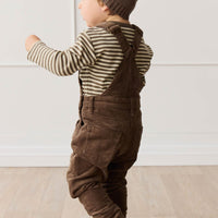 Pima Cotton Arnold Long Sleeve Top - Narrow Stripe Brownie/Biscuit Childrens Top from Jamie Kay Australia