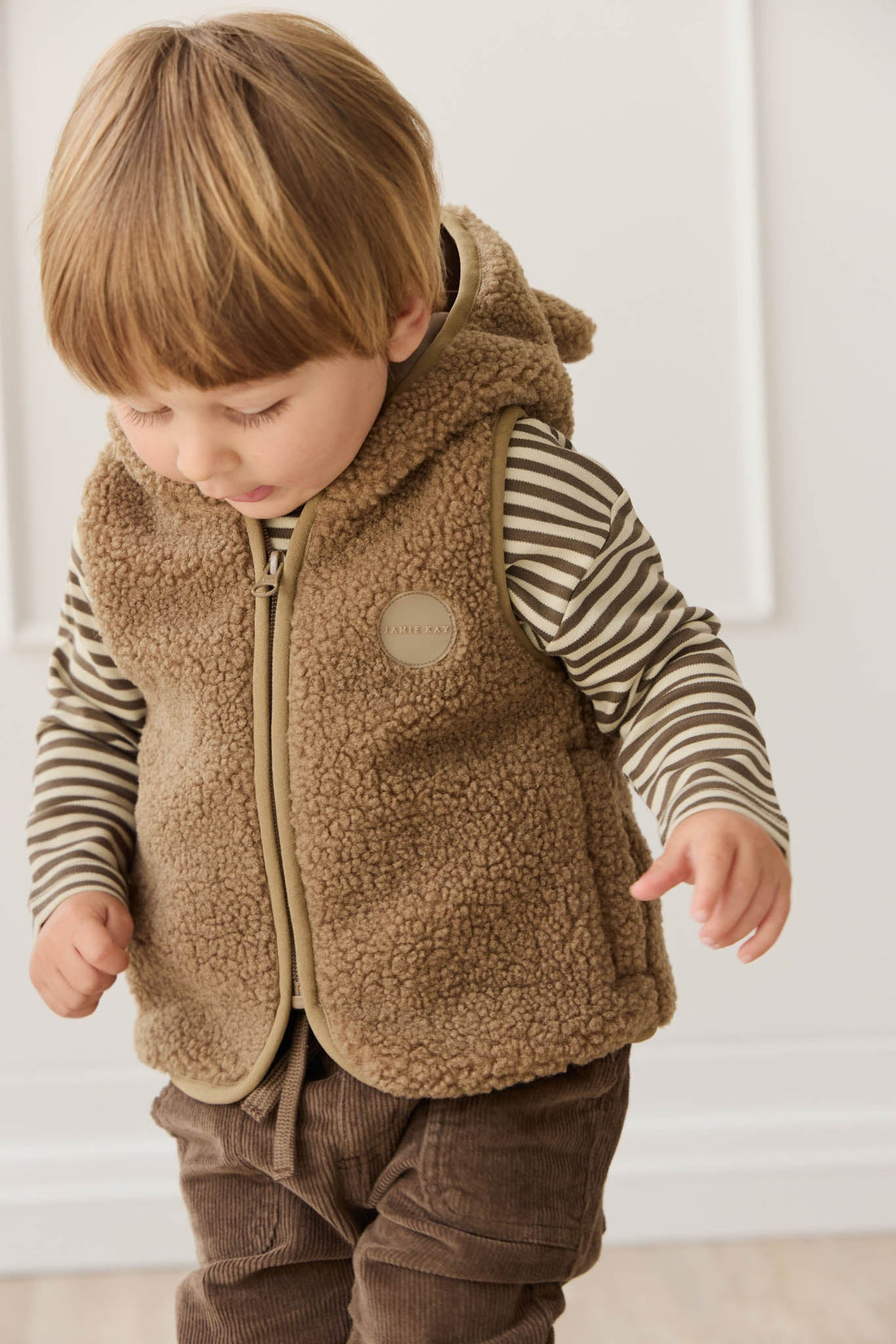 Neve Sherpa Vest - Pecan Childrens Vest from Jamie Kay Australia