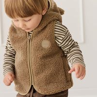 Neve Sherpa Vest - Pecan Childrens Vest from Jamie Kay Australia