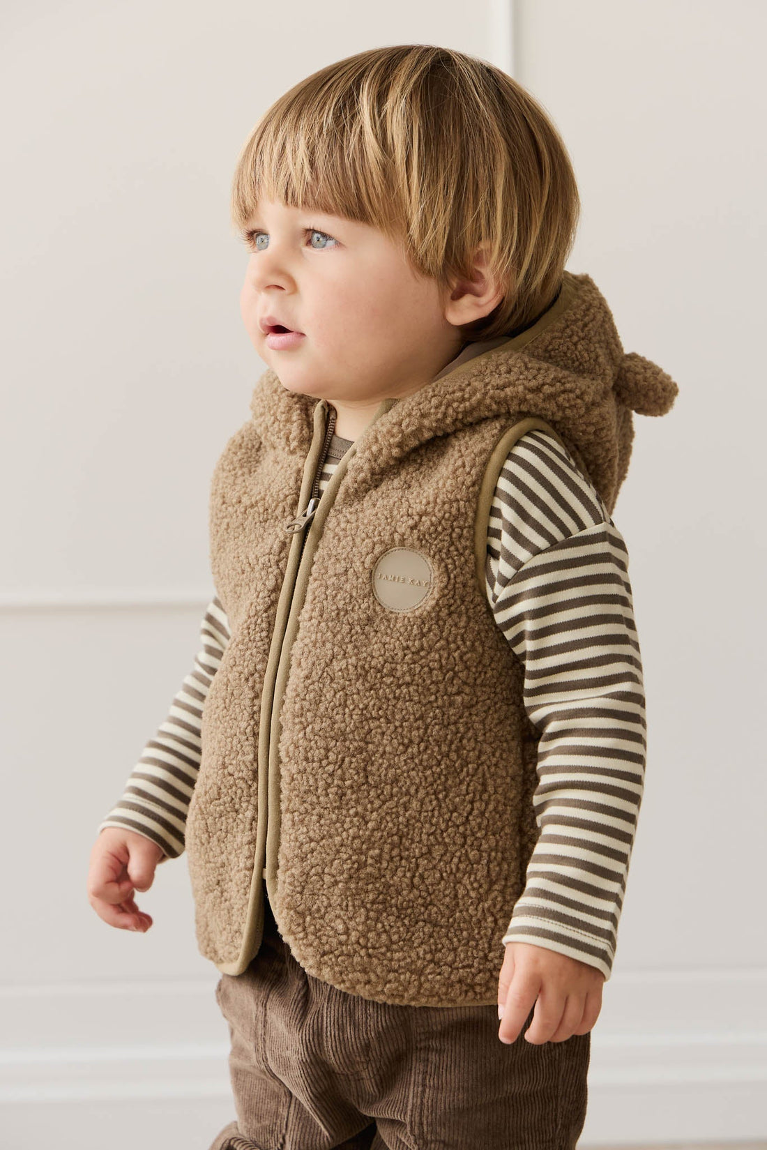 Neve Sherpa Vest - Pecan Childrens Vest from Jamie Kay Australia