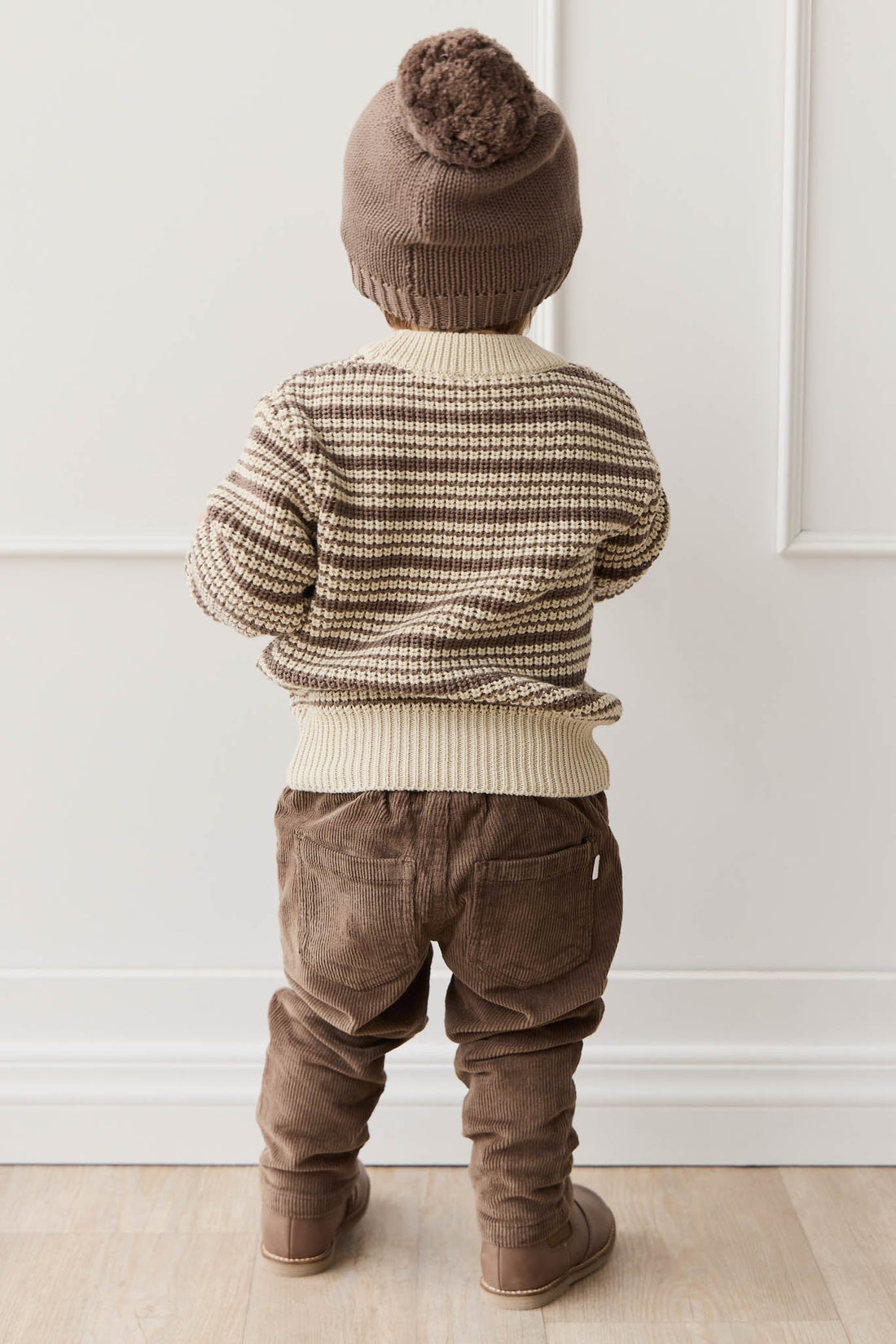 Leon Jumper - Harvest Stripe Brownie/Biscuit Childrens Jumper from Jamie Kay Australia