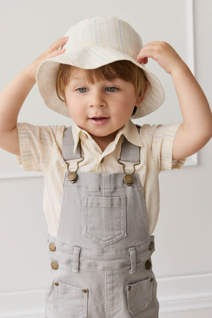 Bucket Hat - Coastal Stripe Cloud Childrens Hat from Jamie Kay Australia