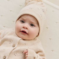 Alette Beanie - Light Oatmeal Marle Childrens Hat from Jamie Kay Australia