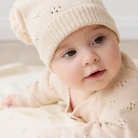 Alette Beanie - Light Oatmeal Marle Childrens Hat from Jamie Kay Australia