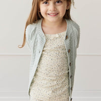 Organic Cotton Singlet - Dainty Egret Blues Childrens Singlet from Jamie Kay Australia