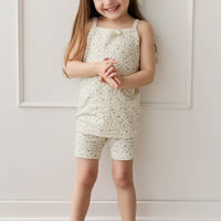 Organic Cotton Singlet - Dainty Egret Blues Childrens Singlet from Jamie Kay Australia