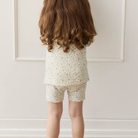 Organic Cotton Singlet - Dainty Egret Blues Childrens Singlet from Jamie Kay Australia