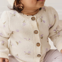 Delilah Cardigan - Delilah Knit Lavender Childrens Cardigan from Jamie Kay Australia