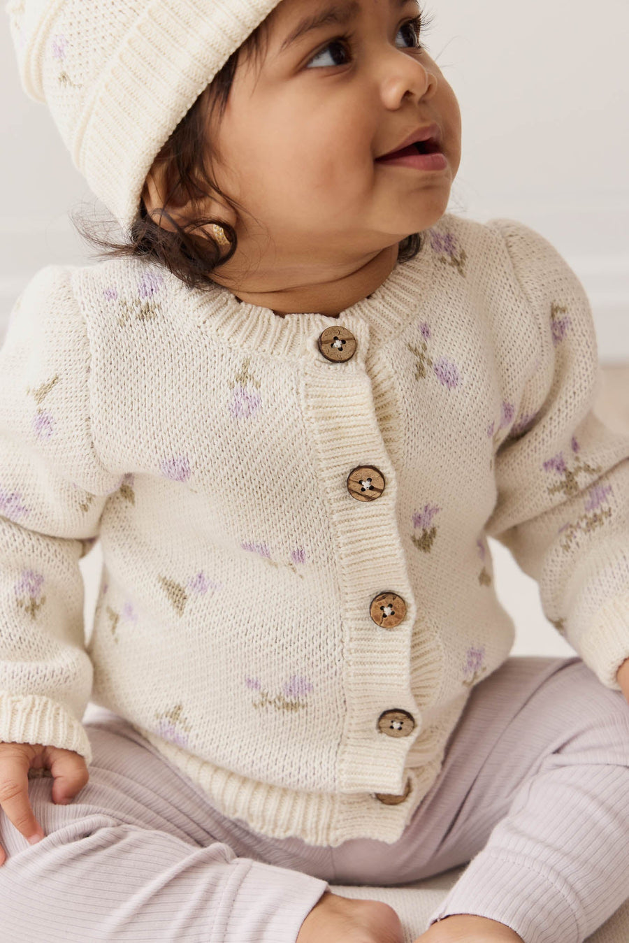 Delilah Cardigan - Delilah Knit Lavender Childrens Cardigan from Jamie Kay Australia